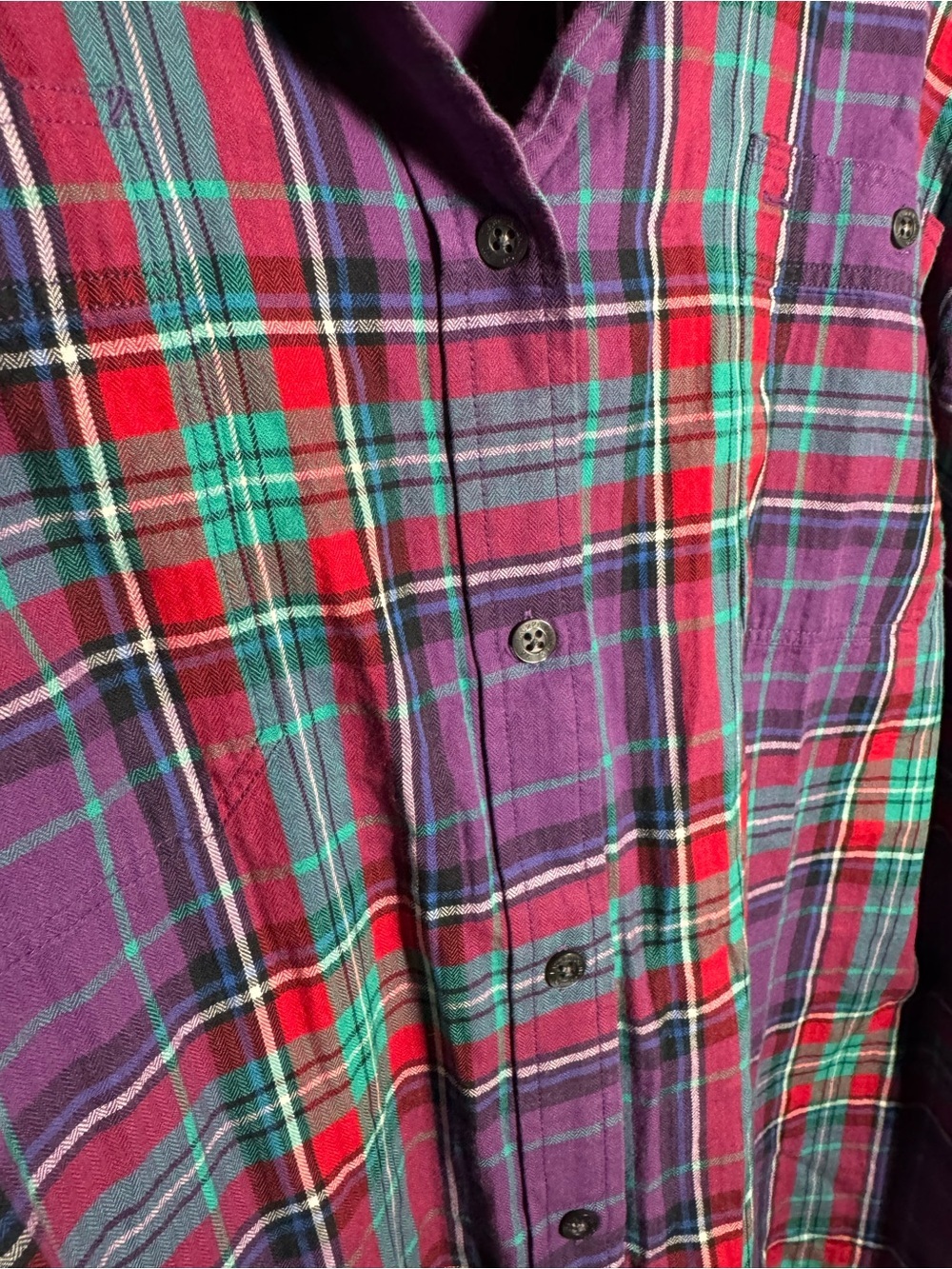 LRL Ralph Lauren Jeans Women 3X Plaid Multicolor Button Up Shirt Pocket Cotton - Picture 4 of 7